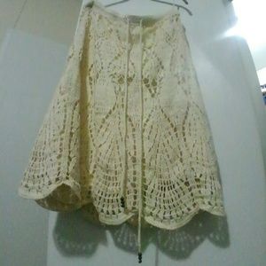 A very cream/beige skirt